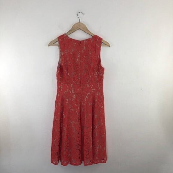 Eliza J Coral Lace Sleeveless Fit Flare Dress Size 6 - Picture 4 of 16